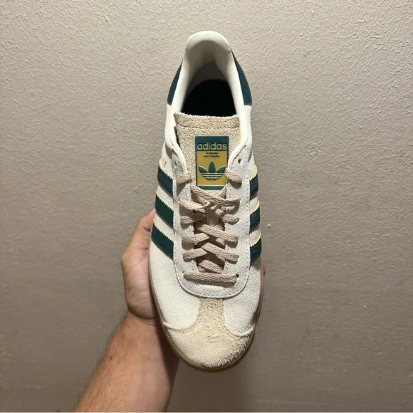 adidas Gazelle Bold College Green Beige Rubber Platform Shoes Women